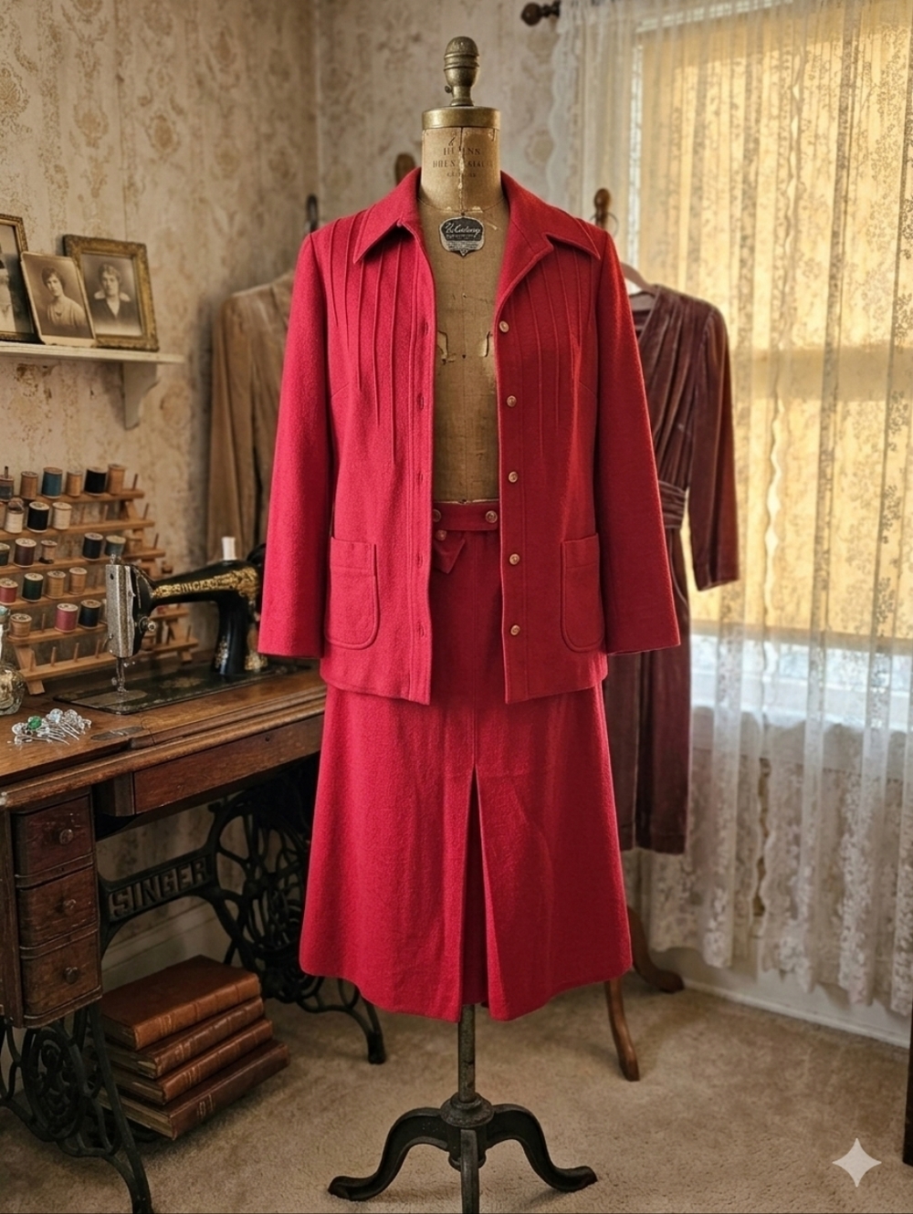 Vintage D’Allairds 2-Piece Skirt Suit Set